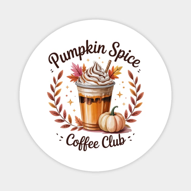 Autumn Pumpkin Spice Coffee Club Magnet by Teresa's Store 1